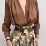 Blusa body - Elisabetta Franchi CB01006E2 K85 ELISABETTA FRANCHI 