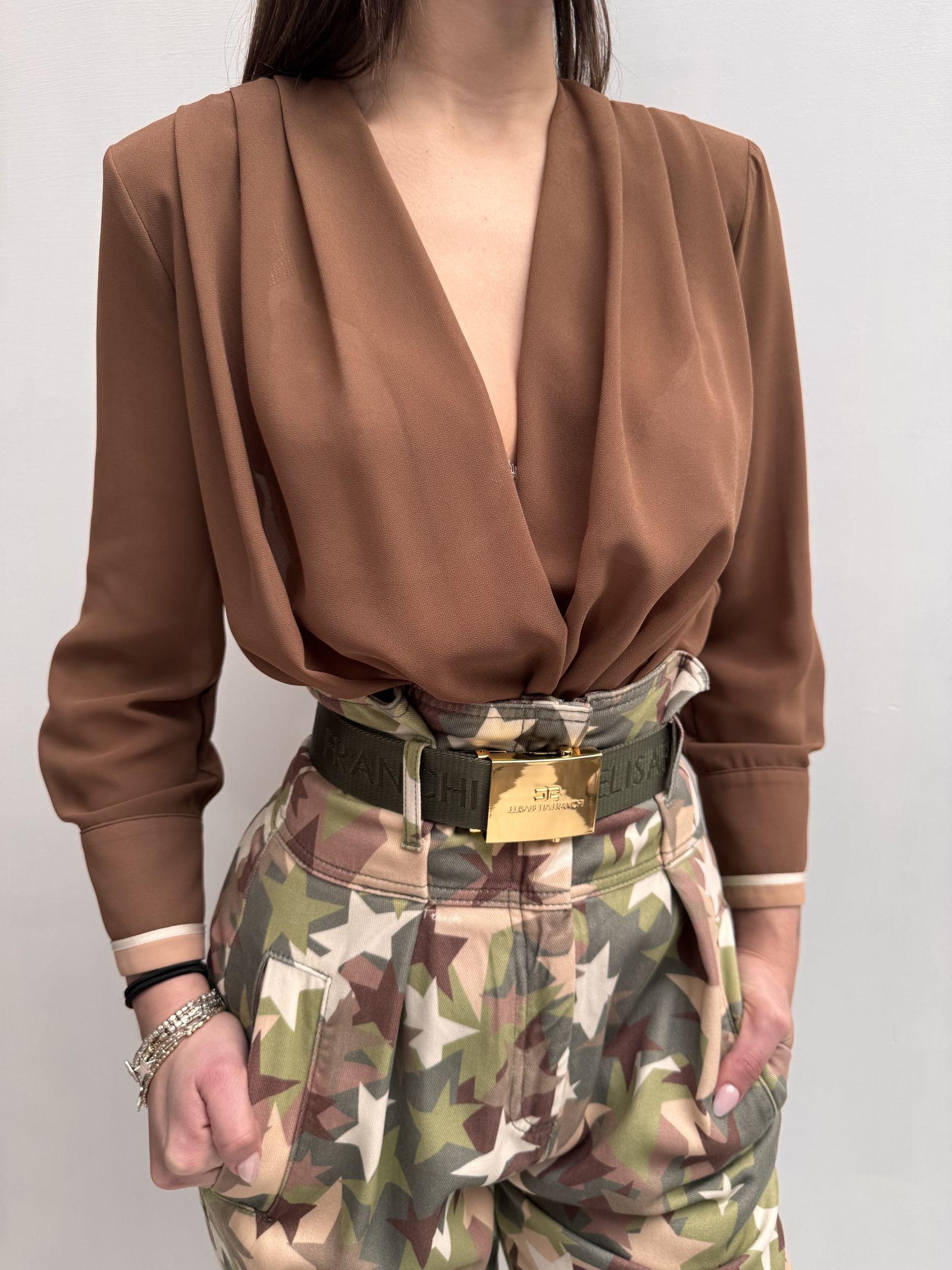Blusa body - Elisabetta Franchi CB01006E2 K85 ELISABETTA FRANCHI 
