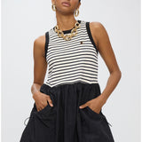 Abito bimateriale a righe - LolaCasademunt LS2616151 00N LOLA 