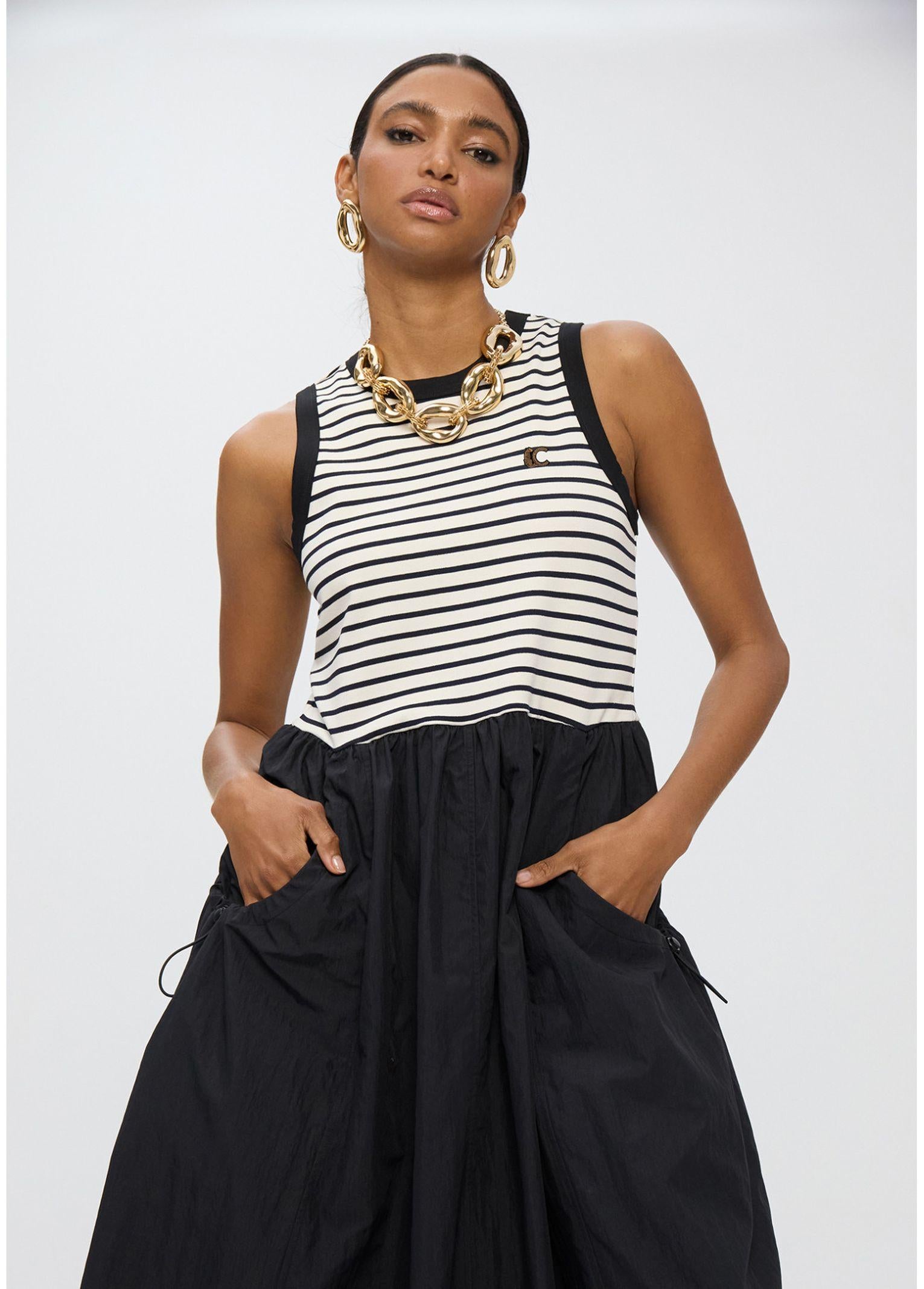 Abito bimateriale a righe - LolaCasademunt LS2616151 00N LOLA 