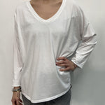 T-shirt scollo a V 2831 BIANCO OFELIA 