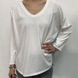 T-shirt scollo a V 2831 BIANCO OFELIA 