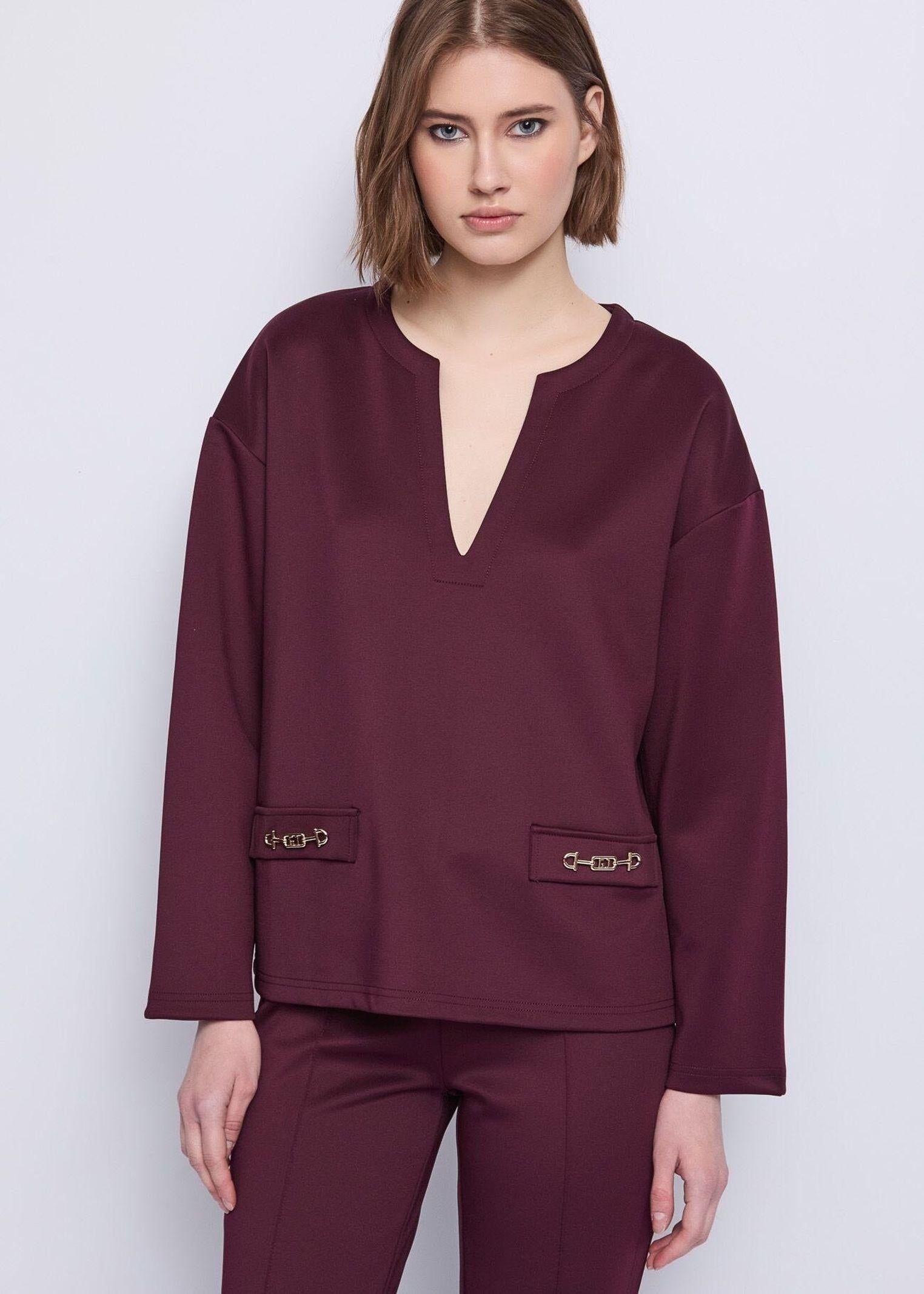 Felpa scollo a V 521BD64006 2416 GAUDI' 