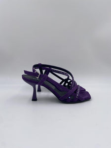 Sandalo scamosciato con strass