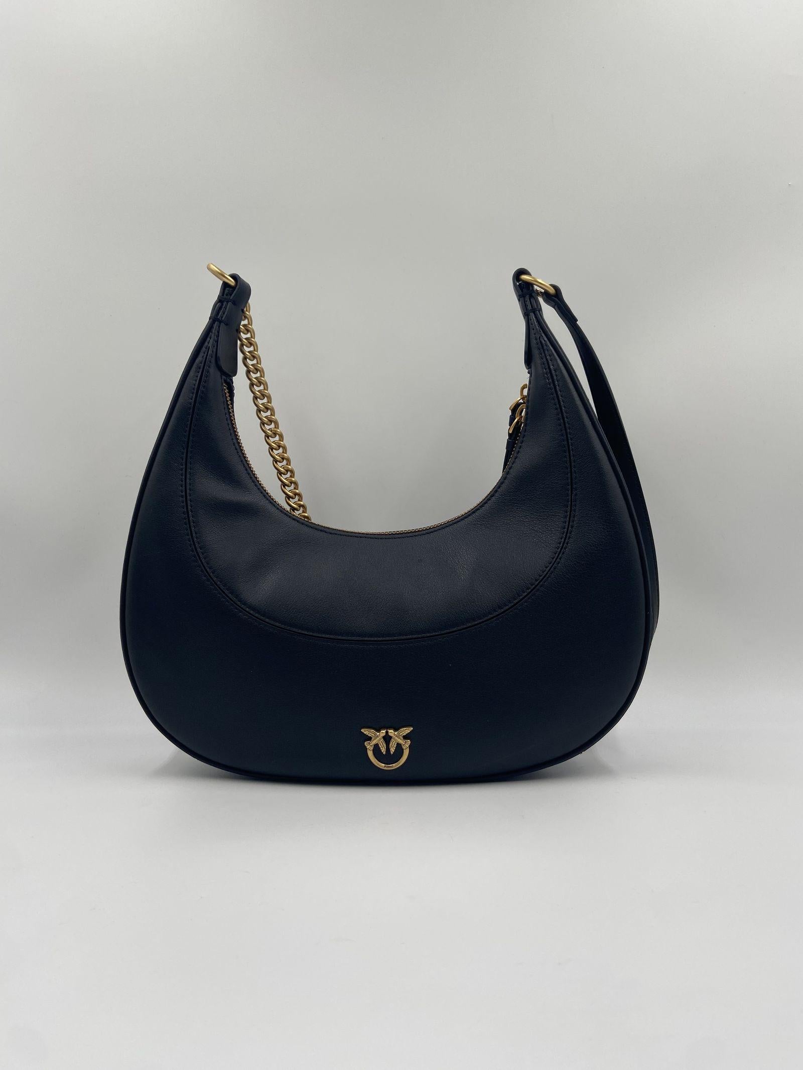 Borsa a spalla in pelle bottolata con catena 101526- A0QOZ99Q PINKO 