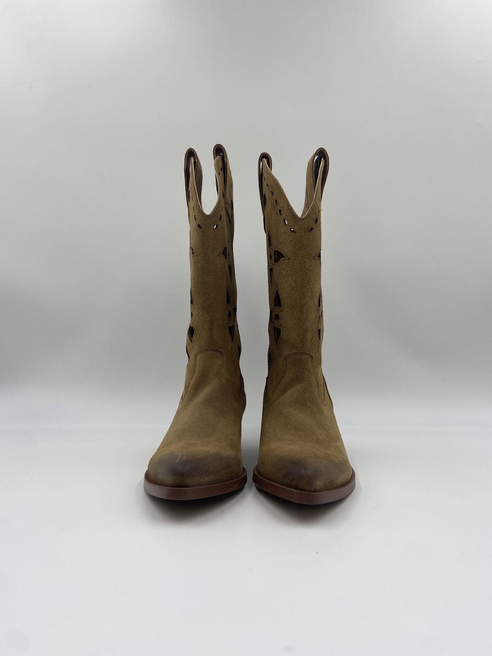 Stivaletto texano in camoscio 1719 CAMMELLO CHIARINI 