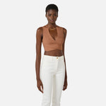 Top in maglia con incrocio TK76S61E2 600 ELISABETTA FRANCHI 