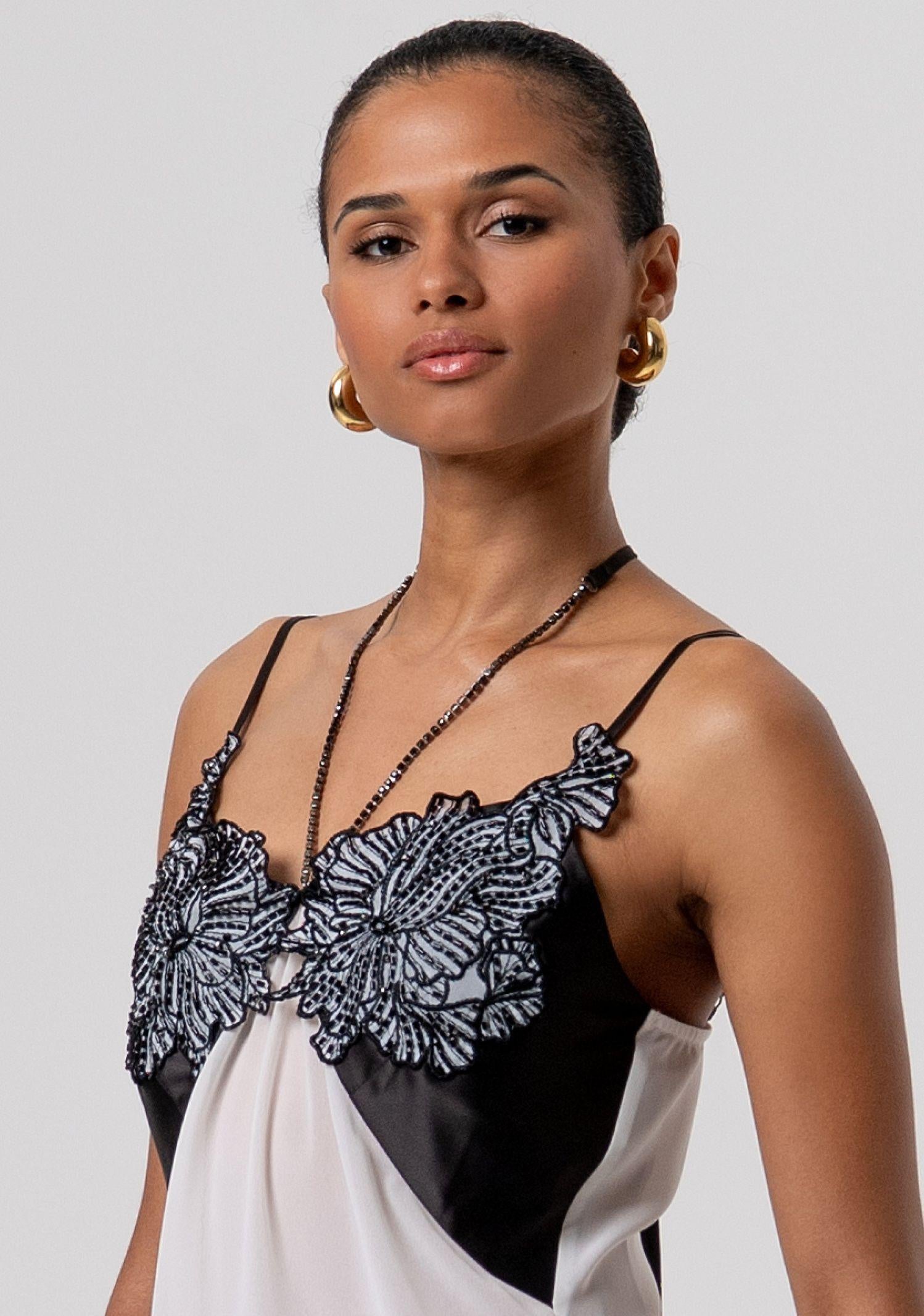 Top con patch fiori e strass FQ26ST2001W412E5 536 FRACOMINA 