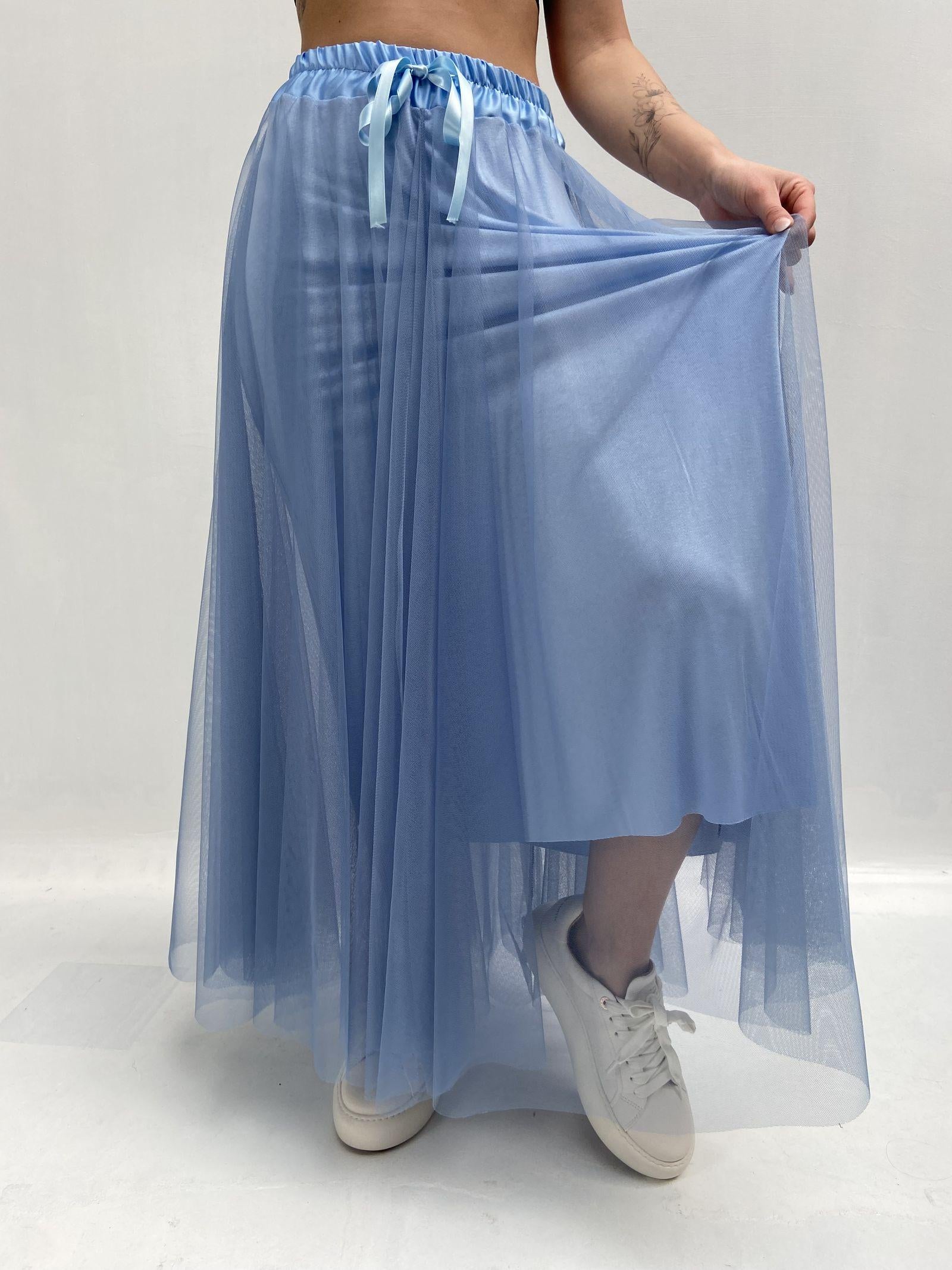 Gonna lunga in tulle MK04.015 AZZURRO OFELIA 