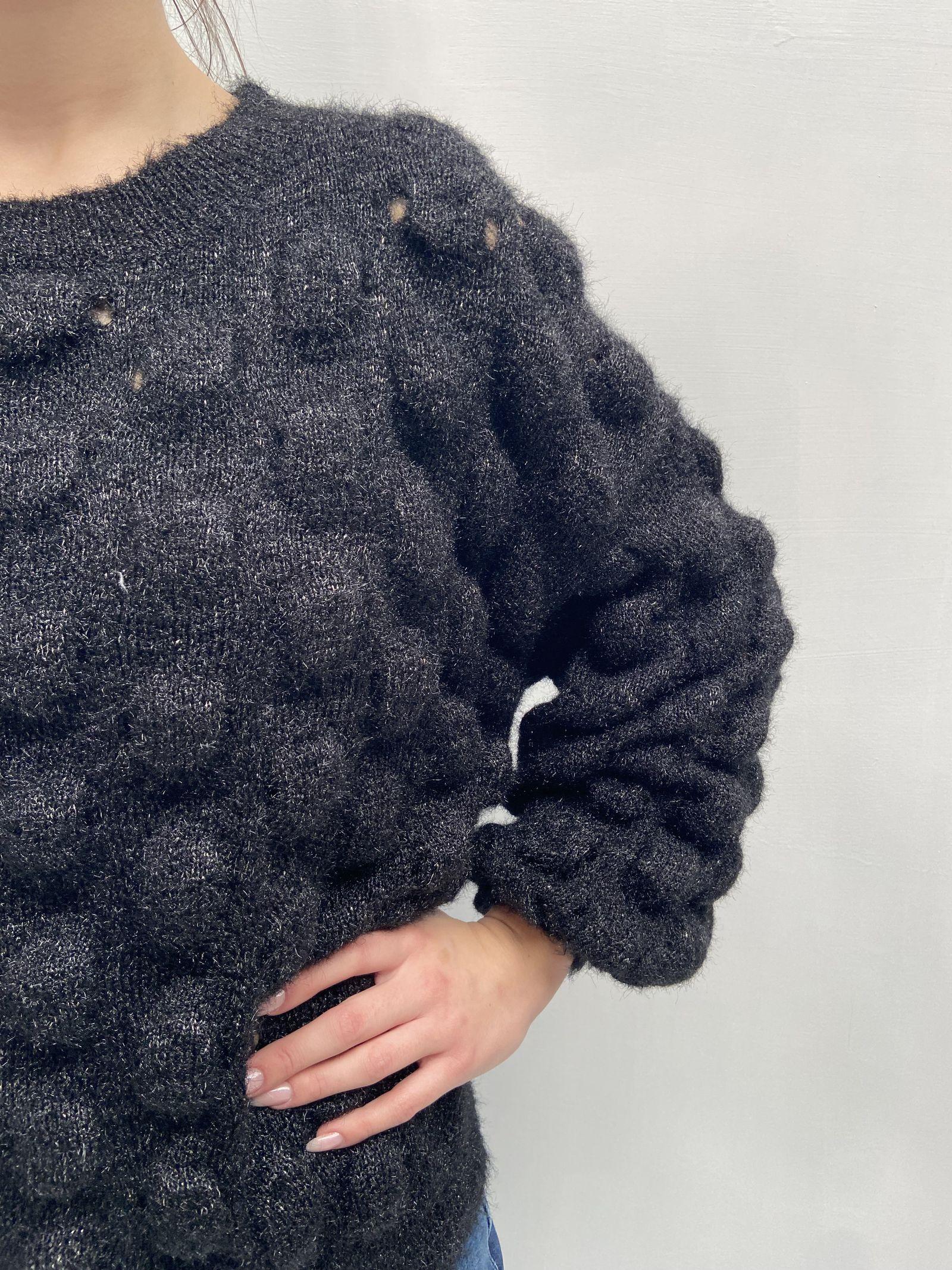 Maglia lavorazione traforata 153 NERO OFELIA 