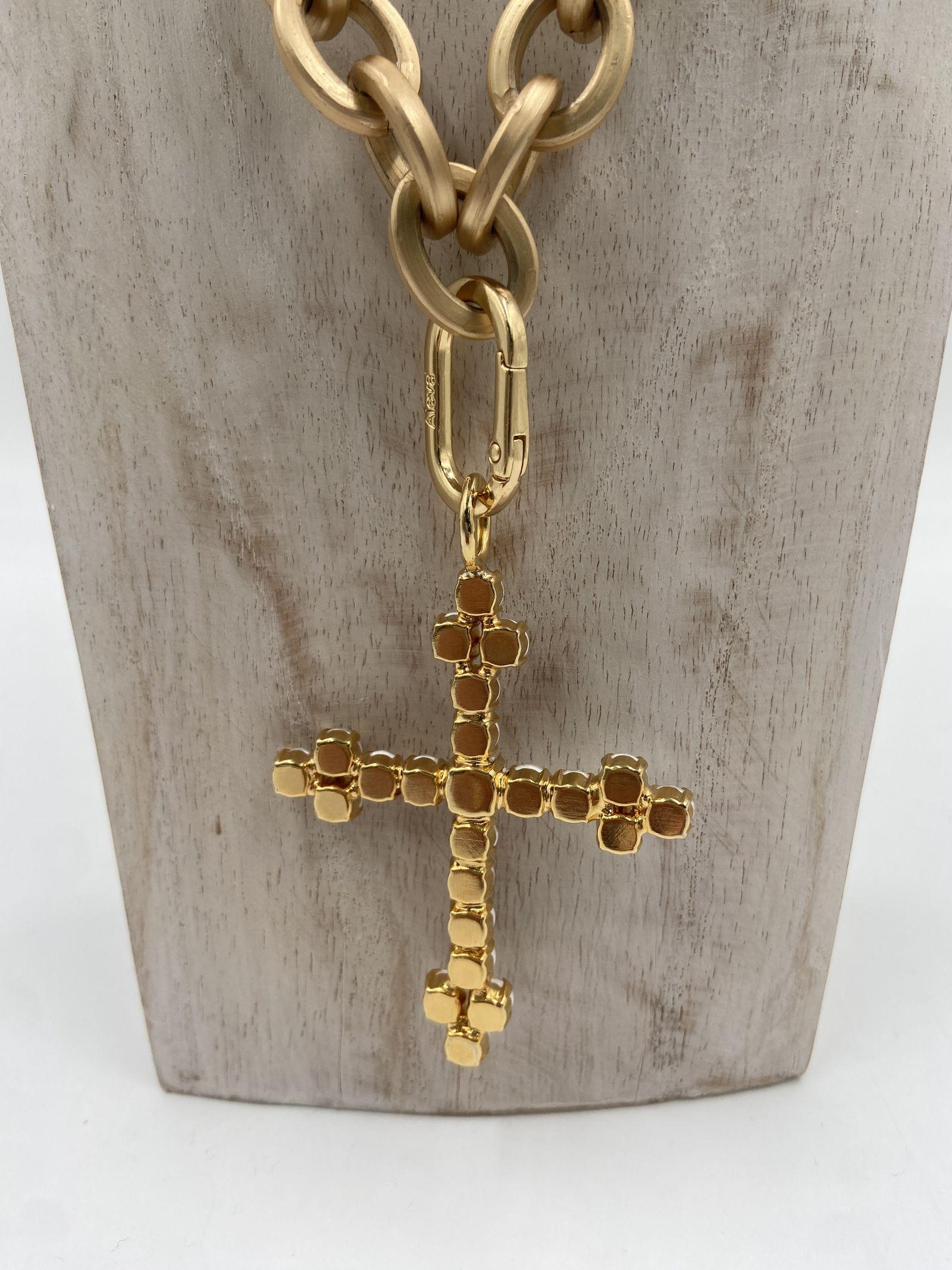 Ciondolo Croce Bizantina - Alevà BIZANTINA OROBIANCO ALEVA' 