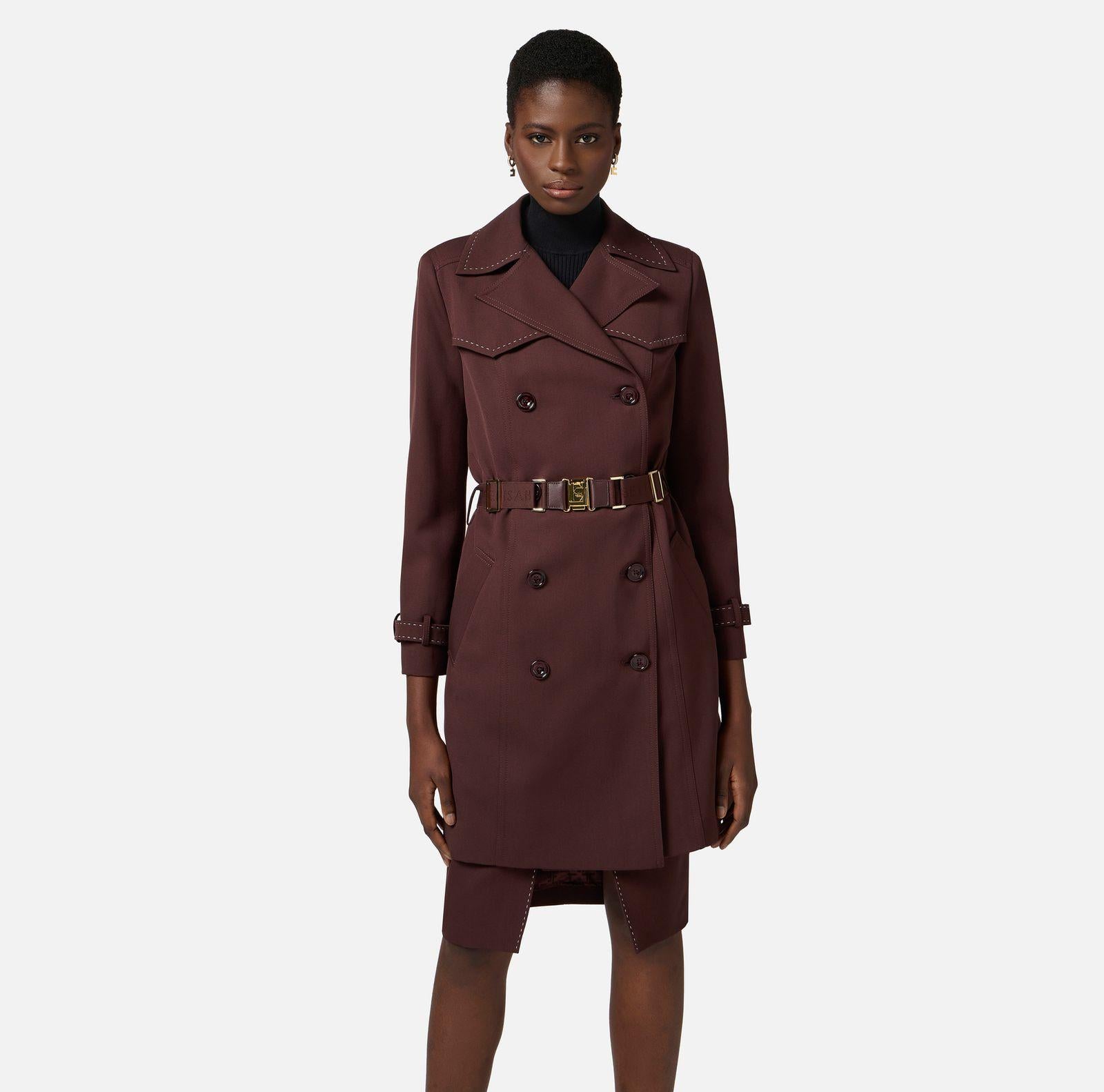 Trench con impunture - Elisabetta Franchi SP00251E1 644 ELISABETTA FRANCHI 
