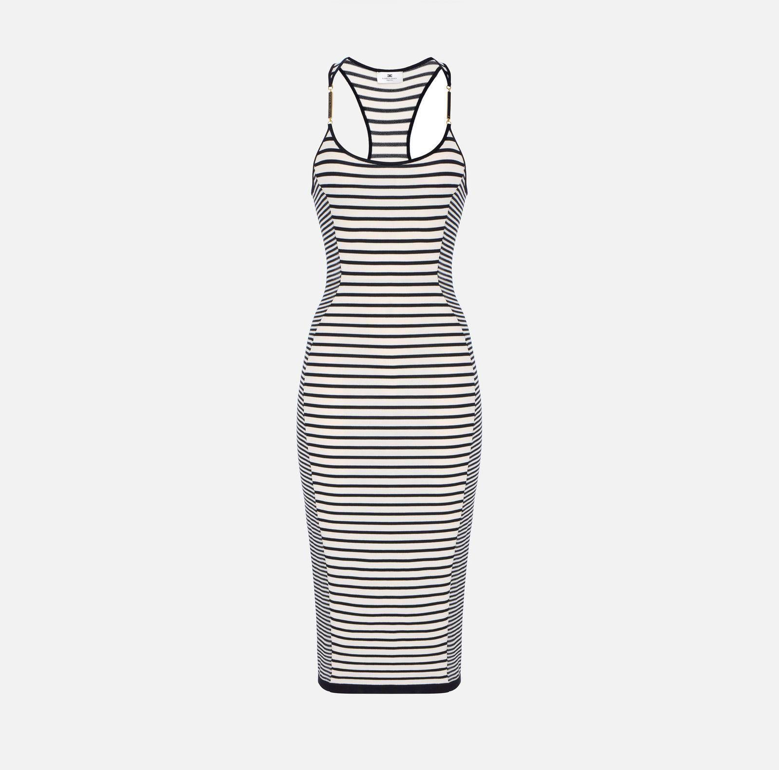 Abito in maglia a righe - Elisabetta Franchi AM97T61E2 685 ELISABETTA FRANCHI 