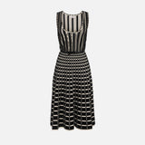 Abito midi con micro rouches - Elisabetta Franchi AM49S51E2 685 ELISABETTA FRANCHI 