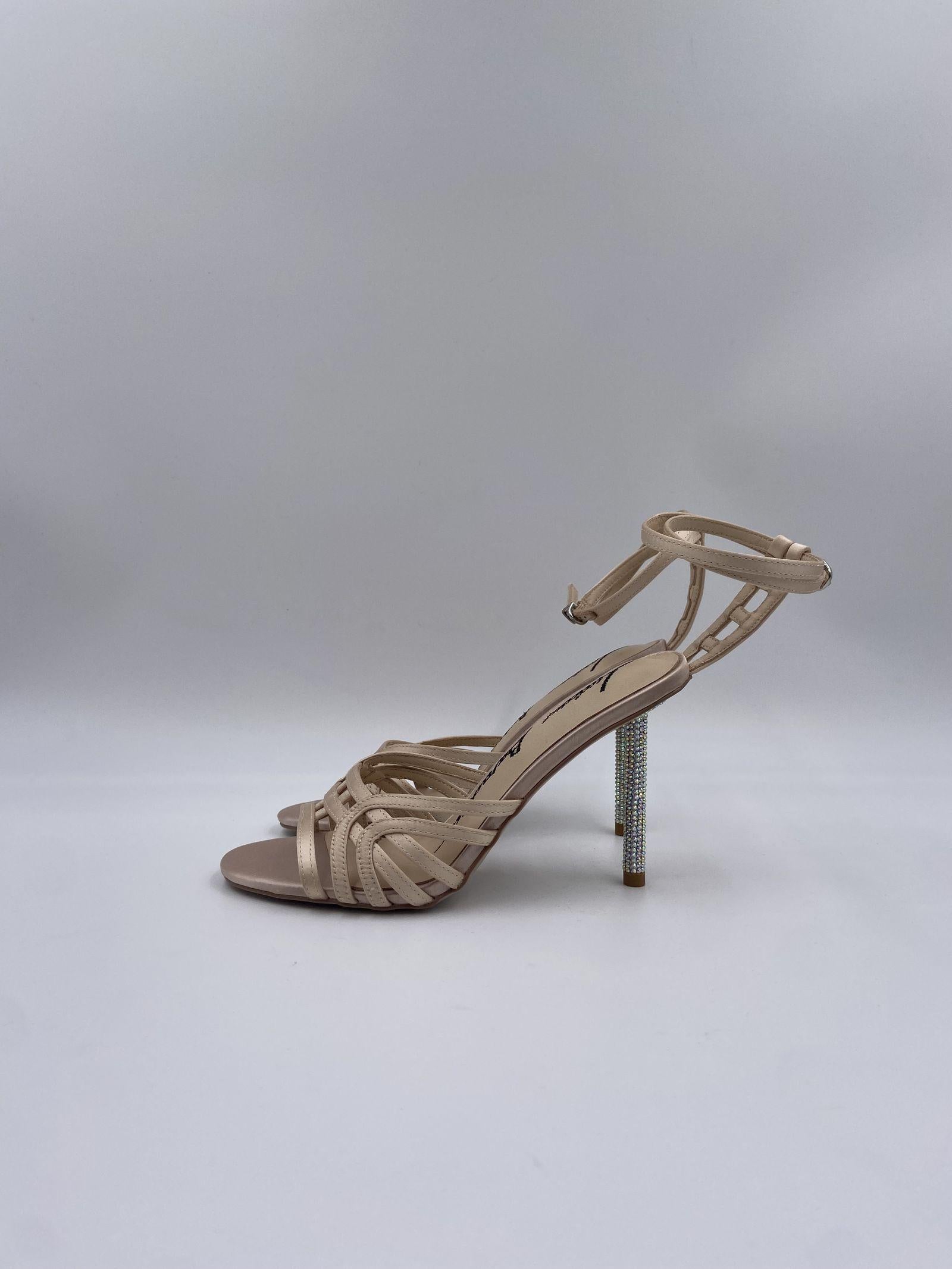 Sandalo tacco strass RG362 FUMO LUCIANO BARACHINI 