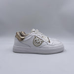 Sneakers tennis in pelle con dettagli metallizzati SS0049P035 ZHC PINKO 