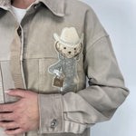 Giacca lunga con orsetto 525106 CAMMELLO OFELIA 