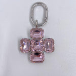 Ciondolo Croce Quadrata Rosa - Alevà CROCEQUADRA ARGENTOROSA ALEVA' 