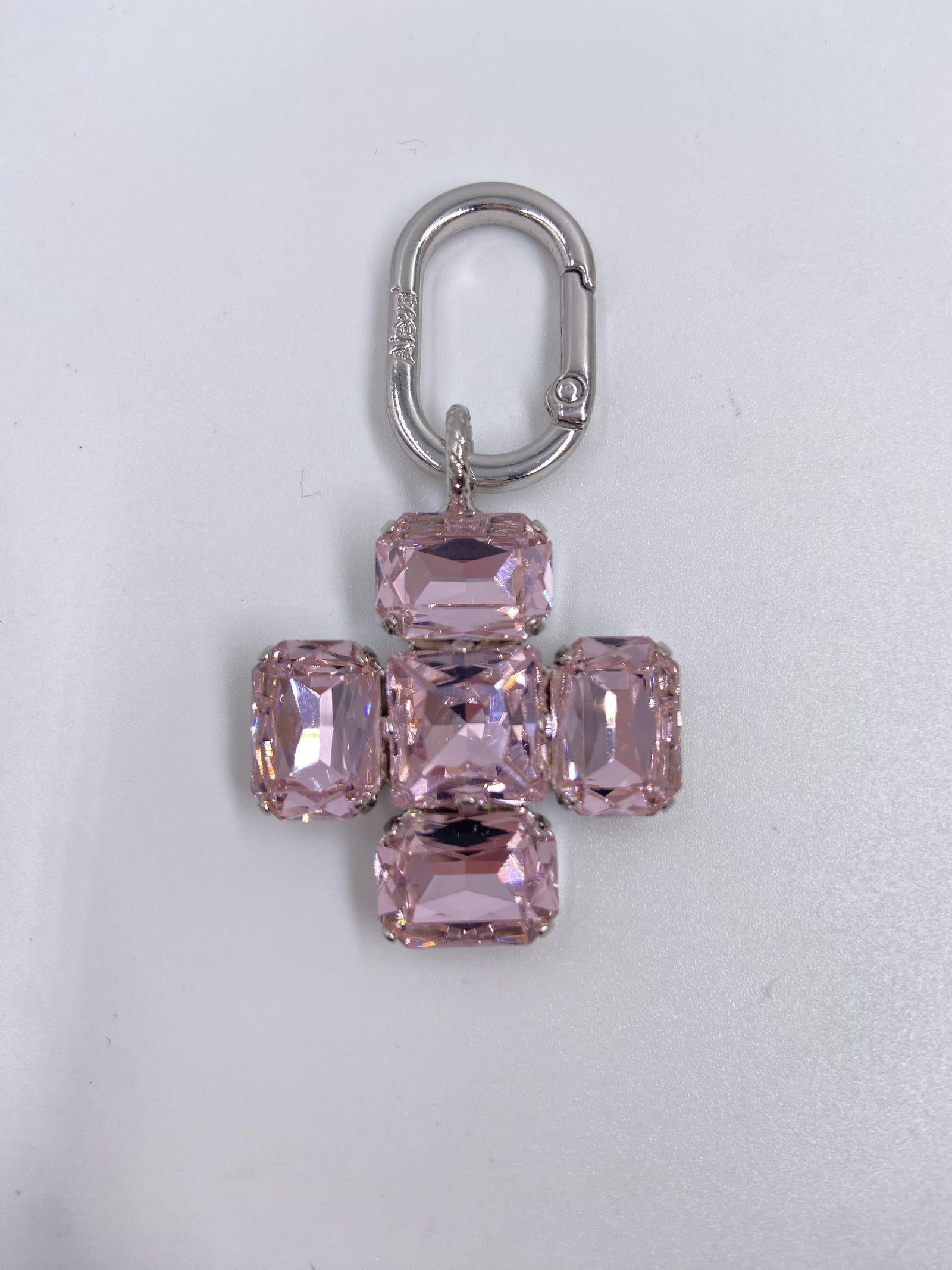 Ciondolo Croce Quadrata Rosa - Alevà CROCEQUADRA ARGENTOROSA ALEVA' 