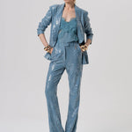 Pantaloni flare con paillettes FQ26SV3002W498N6 C33 FRACOMINA 