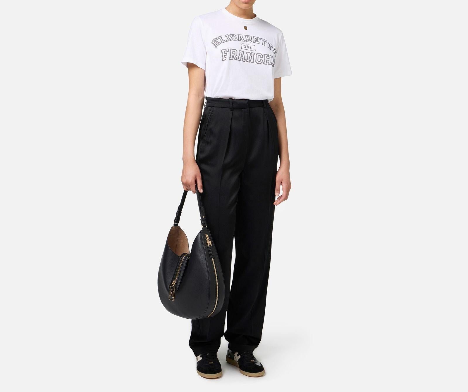 T-shirt con logo college - Elisabetta Franchi MA01546E2 270 ELISABETTA FRANCHI 