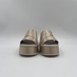Sandalo zeppa satin