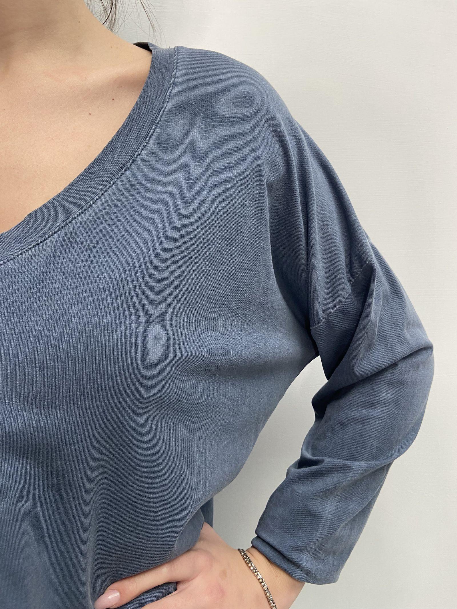 T-shirt scollo a V 2831 BLU OFELIA 