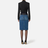 Giacca cropped in gabardina - Elisabetta Franchi GI22361E2 110 ELISABETTA FRANCHI 