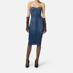 Abito bustier in denim - Elisabetta Franchi AJ44D56E2 104 ELISABETTA FRANCHI 