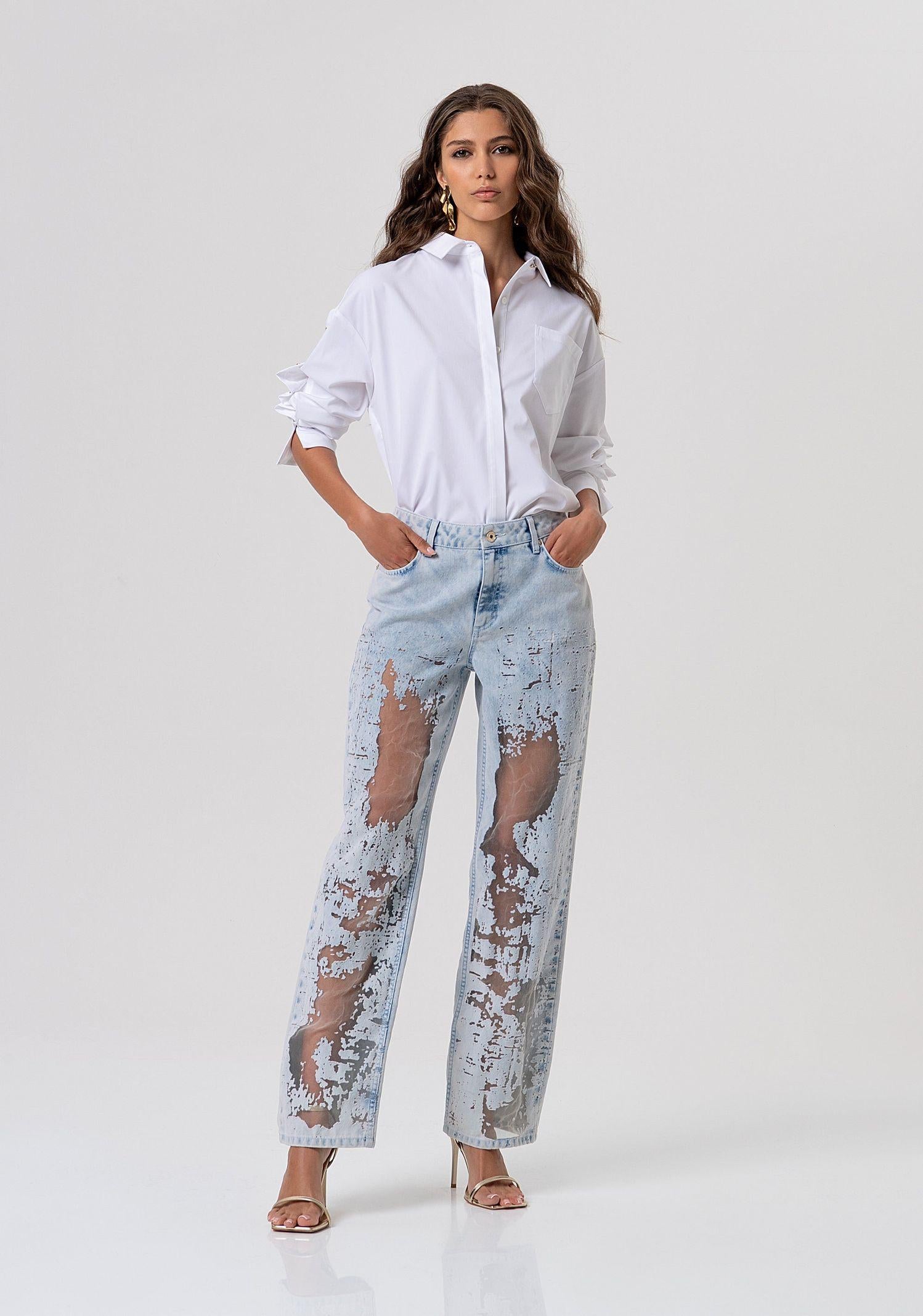 Jeans straight fit con trasparenze - Fracomina FP26SV2014D409P4 685 FRACOMINA 
