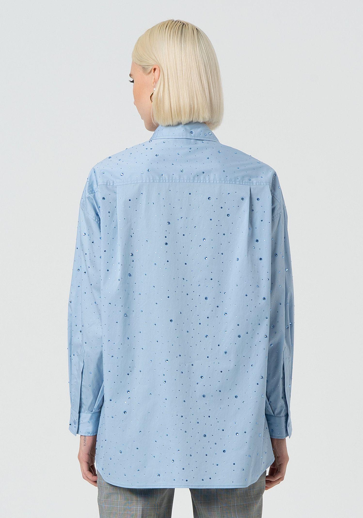 Camicia over in popeline con strass FR25ST6002W52001 252 FRACOMINA 