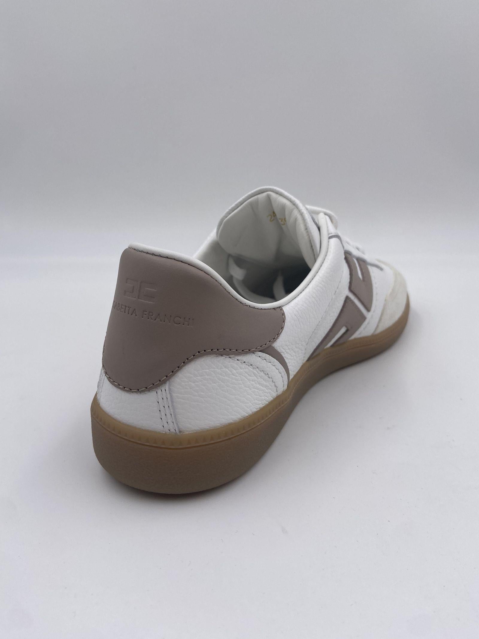 Sneakers in pelle e crosta con logo - Elisabetta Franchi SA50G51E2 DK6 ELISABETTA FRANCHI 
