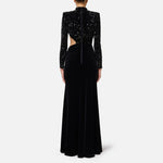 Abito Red Carpet in ciniglia ricamata con paillettes - Elisabetta Franchi AB73647E2 110 ELISABETTA FRANCHI 