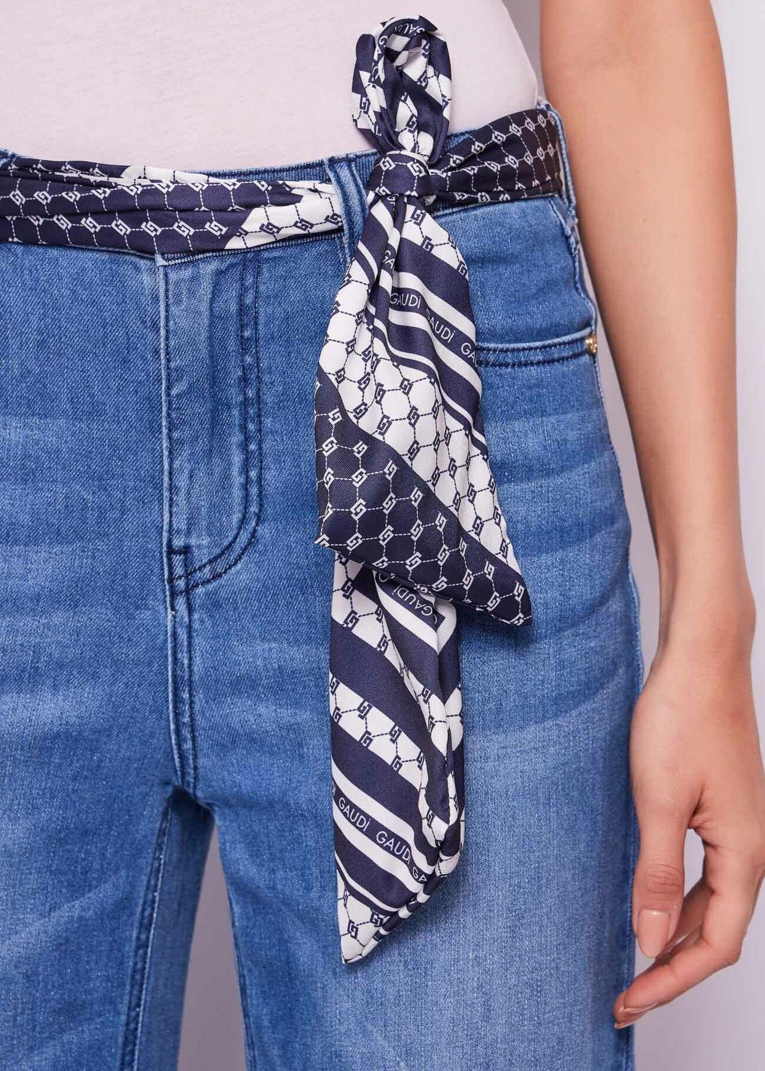 Jeans wide leg con foulard stampato - Gaudi 511BD26009 00 GAUDI' 