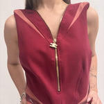 Abito con zip gioiello - Elisabetta Franchi AB57387E2 S31 ELISABETTA FRANCHI 