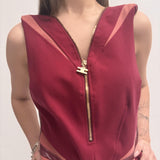 Abito con zip gioiello - Elisabetta Franchi AB57387E2 S31 ELISABETTA FRANCHI 