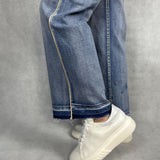 Jeans chiaro vita alta gamba dritta