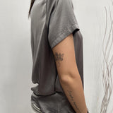 T- shirt girocollo satinata - Ofelia MS2003 GRIGIO OFELIA 