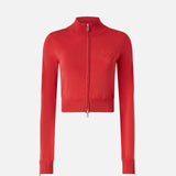 Felpa con zip in tessuto piquet