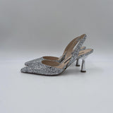 Slingback con mini pietre argento