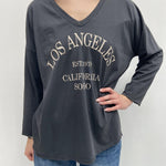 T-shirt stampa Los Angeles 2831LOSANGELES ANTRACITE OFELIA 