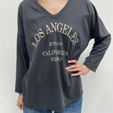 T-shirt stampa Los Angeles 2831LOSANGELES ANTRACITE OFELIA 