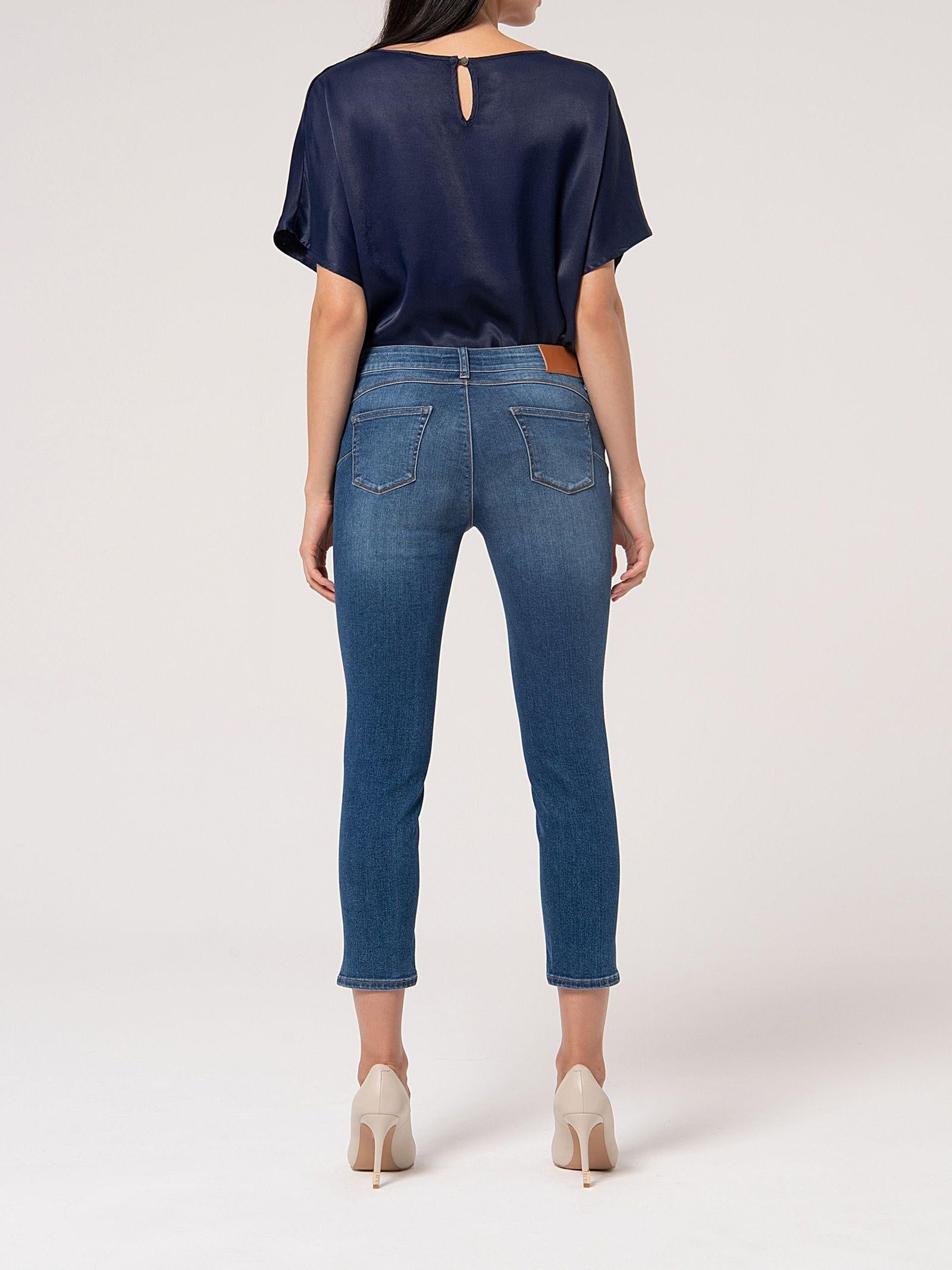 Jeans slim cropped con lavaggio medio FP000V9002 D40402349 FRACOMINA 