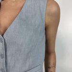 Gilet monopetto in lino - Eleh SS260309 BLU ELEH 