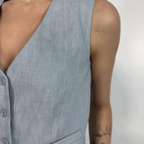 Gilet monopetto in lino - Eleh SS260309 BLU ELEH 
