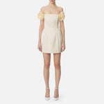 Abito in duchesse con fiori - Elisabetta Franchi ABT5152E2 DC7 ELISABETTA FRANCHI 