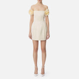 Abito in duchesse con fiori - Elisabetta Franchi ABT5152E2 DC7 ELISABETTA FRANCHI 