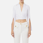 Camicia con drappeggio - Elisabetta Franchi CA07851E2 100 ELISABETTA FRANCHI 