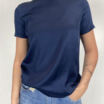 T-shirt lucida girocollo MM203633 BLU OFELIA 