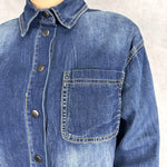 Camicia corta in denim medio scuro 224101JC768 DENIM OFELIA 